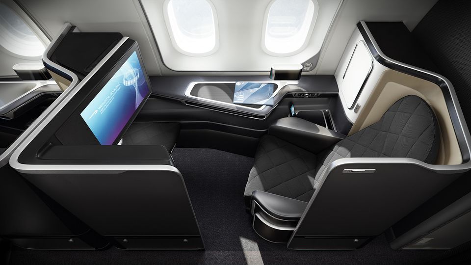 British Airways' Boeing 787 Dreamliner first class.