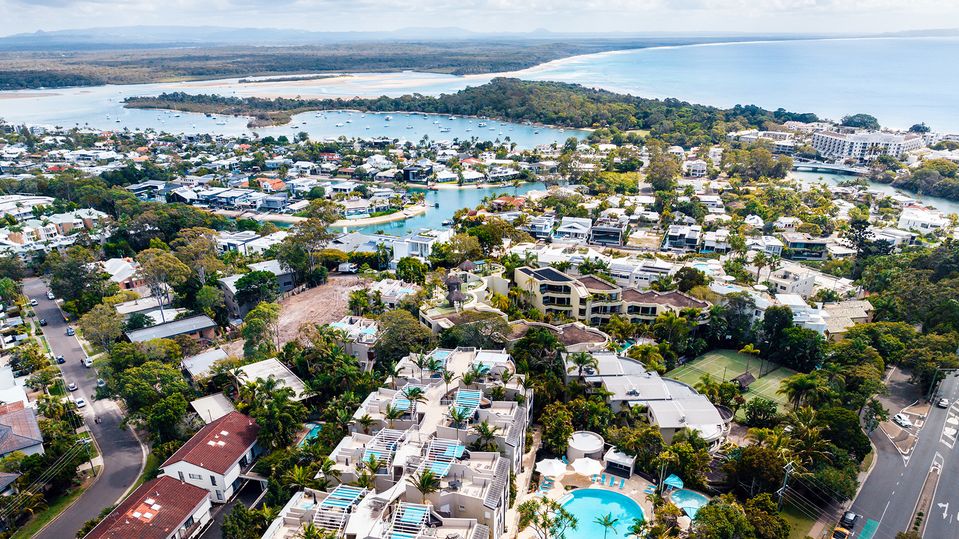 An aerial view of Noosa.. Tourism and Events Queensland
