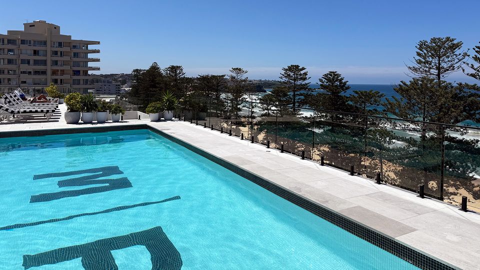 Manly Pacific Hotel's rooftop pool.