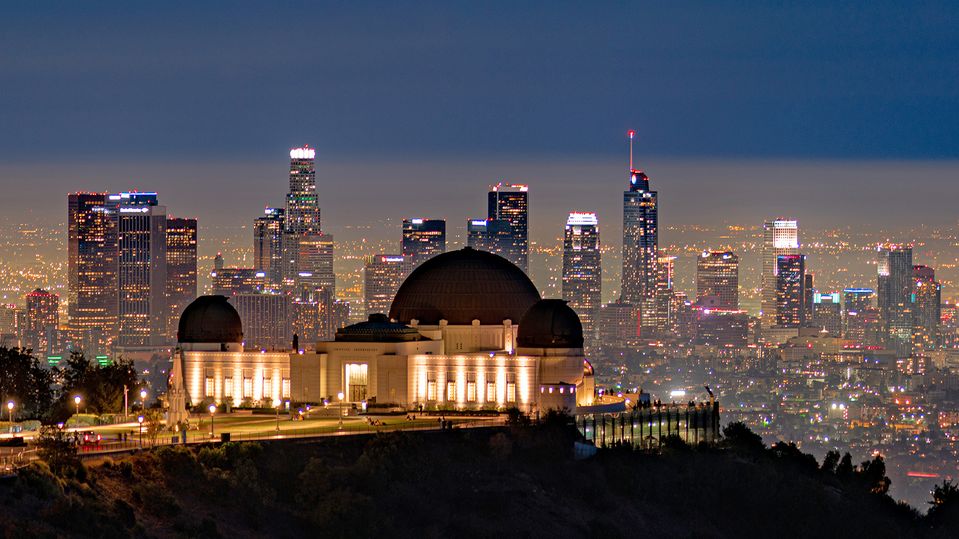 The observatory enjoys a commanding position overlooking the city.. Griffith Observatory