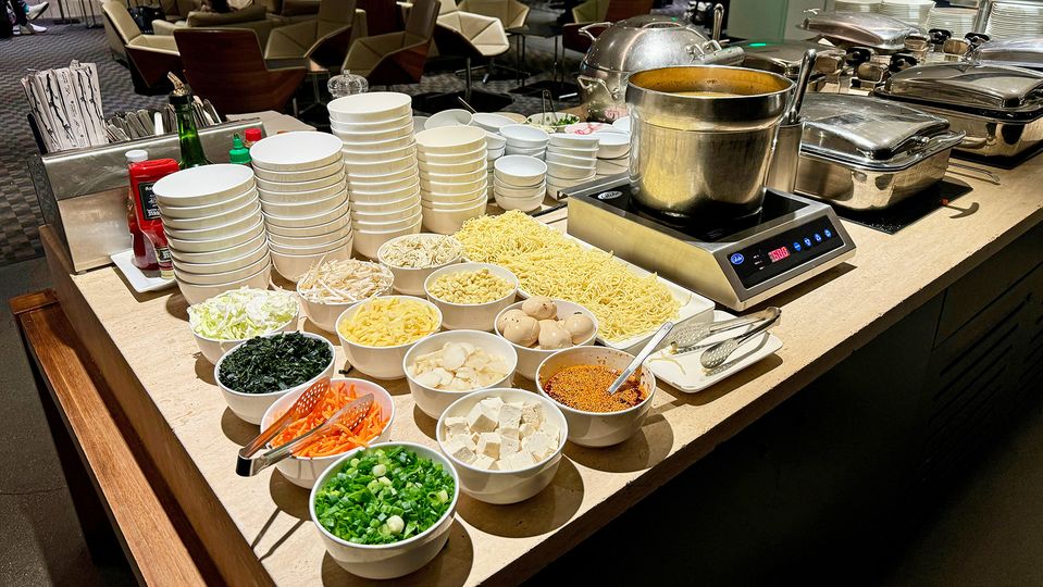 The pick and mix noodle station is a standout.