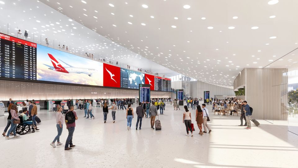 Inside the new Qantas and Jetstar terminal to be built at Perth's Airport Central precinct.