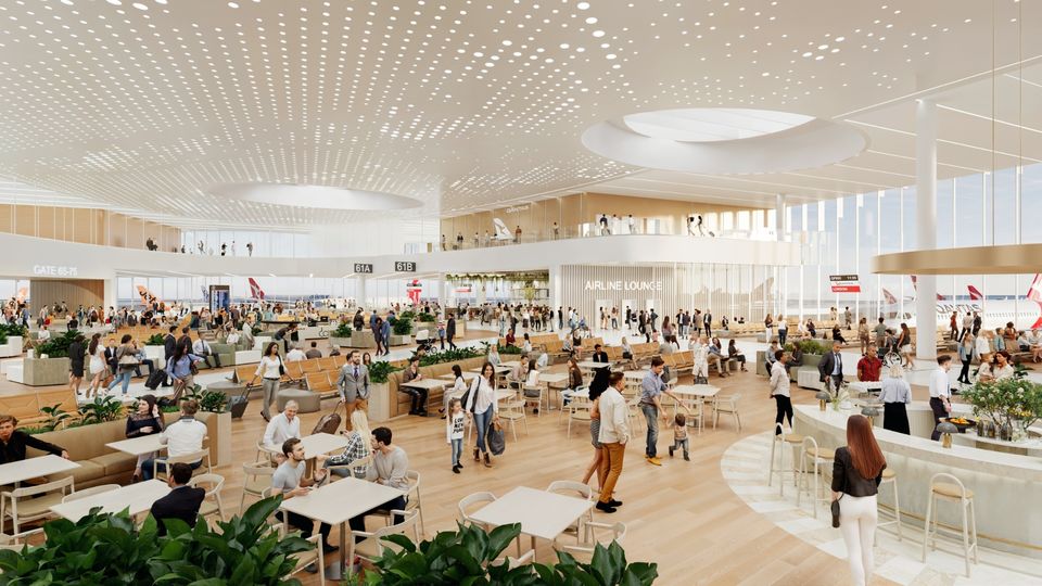 Inside the new Qantas and Jetstar terminal to be built at Perth's Airport Central precinct.