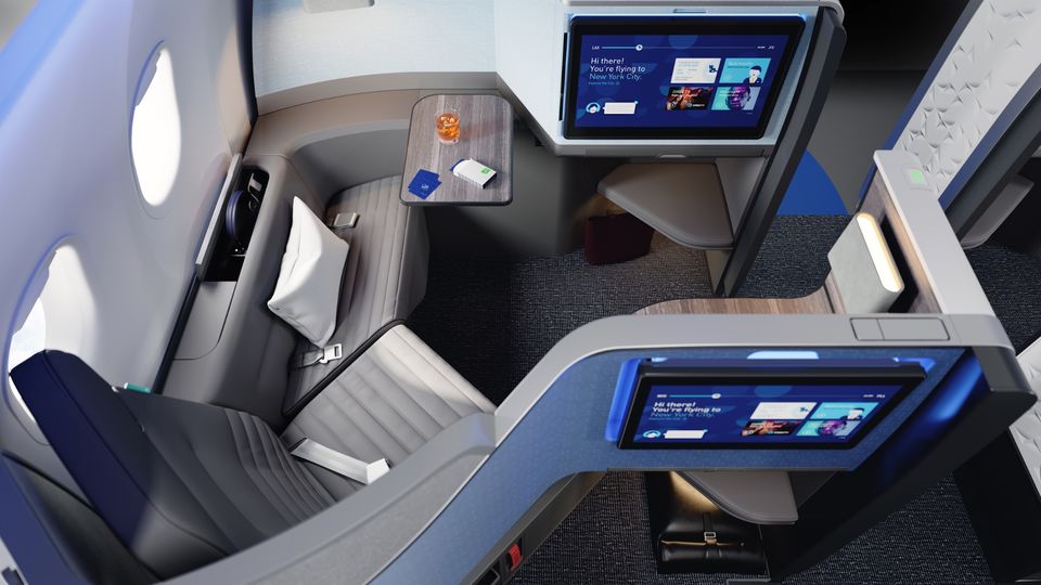 JetBlue's spacious A321LR Mint Studio.