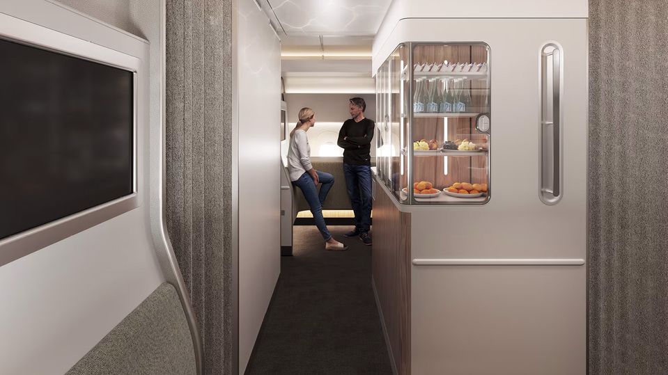 Qantas' A350 Wellbeing Zone.