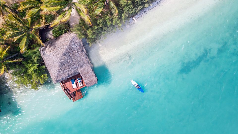 Overwater bliss at Aitutaki Lagoon Resort.