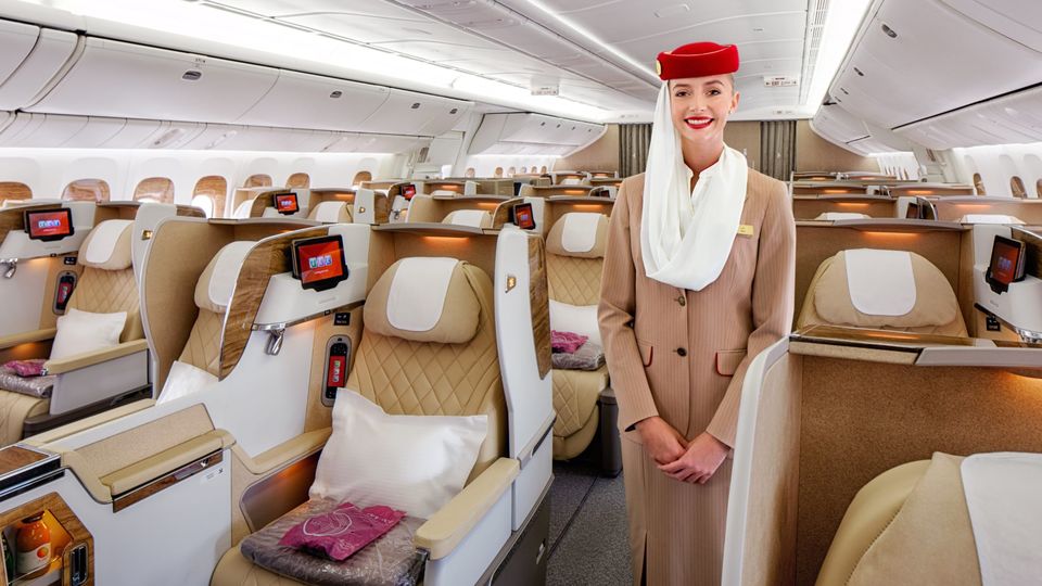 Emirates Boeing 777 business class.
