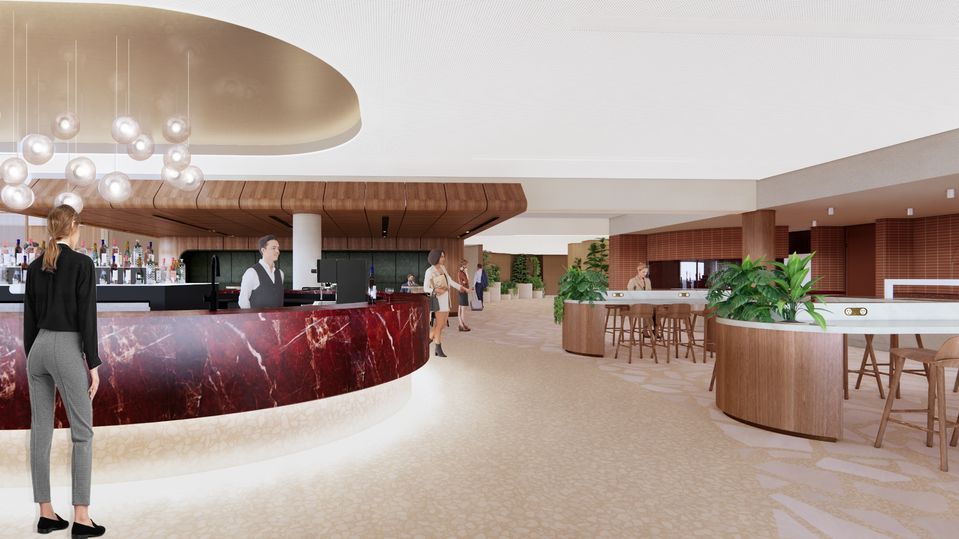 The all-new Qantas Adelaide Business Lounge.