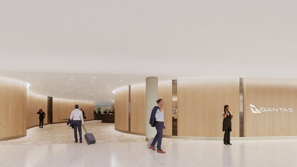 The entry to the new Qantas Adelaide Lounge precinct.