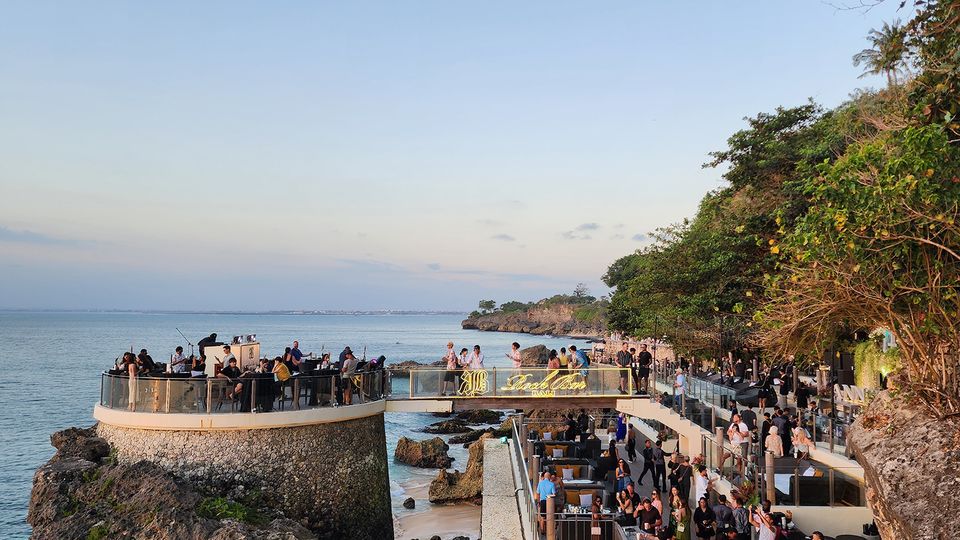 Rock Bar attracts quite a crowd at 'golden hour'.