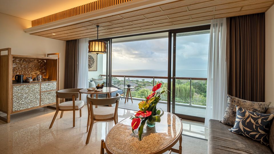 A typical Ocean View Room at Ayana Segara.