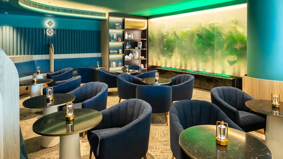 Inside the new Kyra Lounge at Hong Kong International Airport.