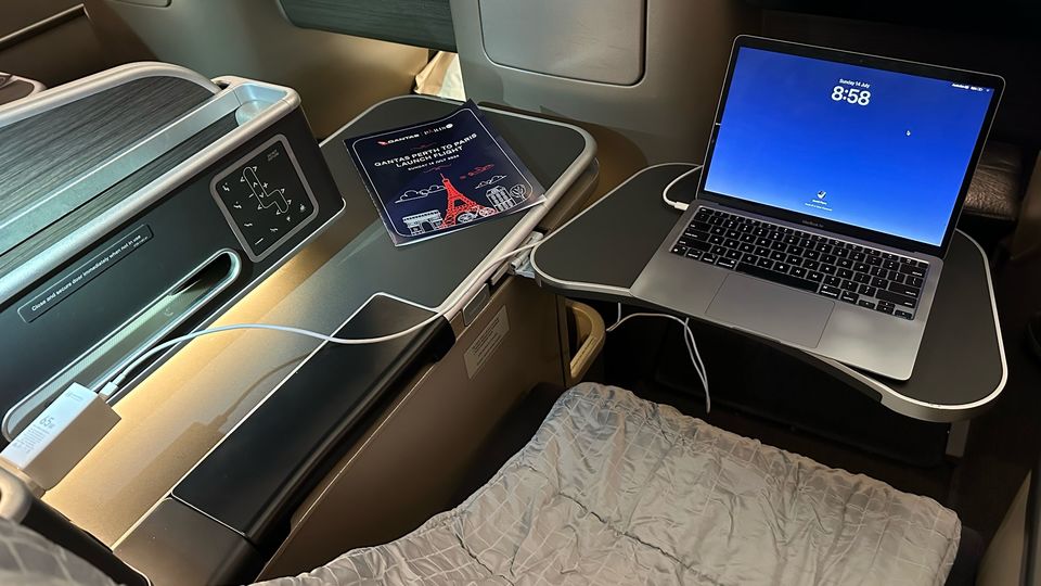 There's no WiFi on the Qantas 787s, so make the most of those uninterrupted hours.