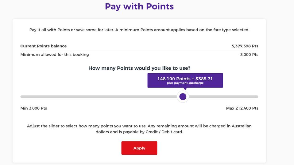 Virgin Australia Business Flyer now allows you to pay with points.