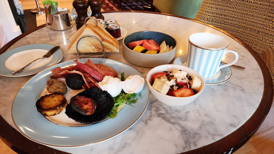 A classic full English breakfast on day two.