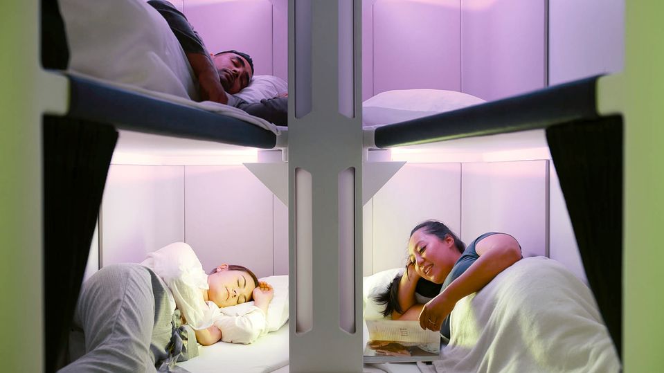 Air New Zealand's Skynest economy bunk beds.