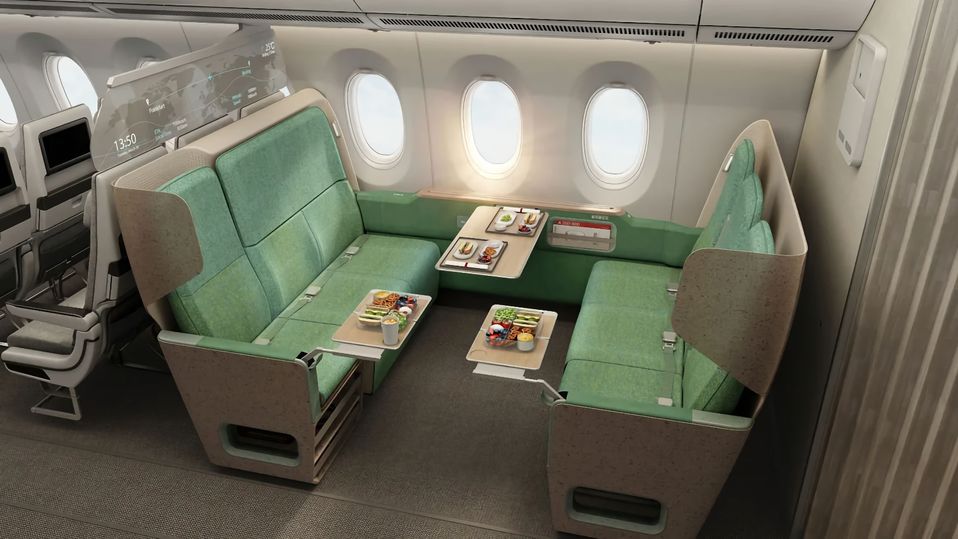 This social space concept could dramatically upgrade the economy flying experience.