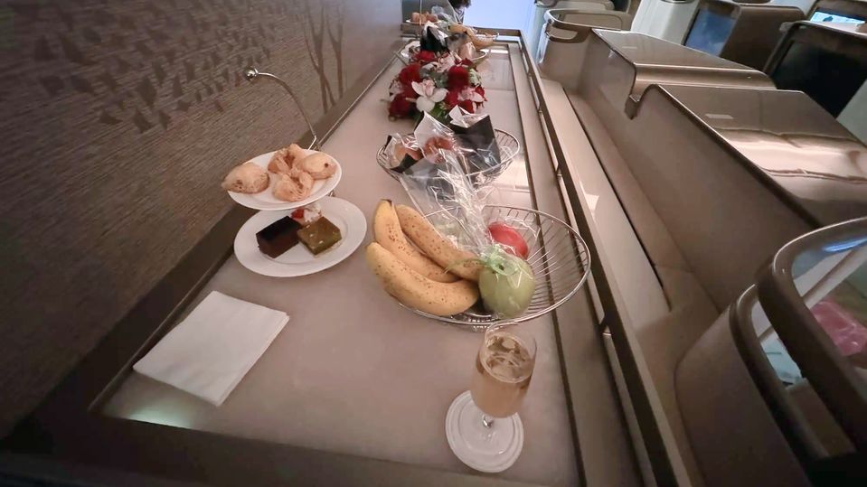 The self-serve snack bar of Emirates' revamped Boeing 777 business class.. Theflightclub.it