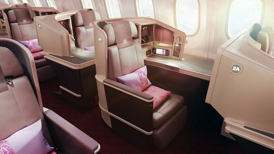 Juneyao Air's 787 business class.