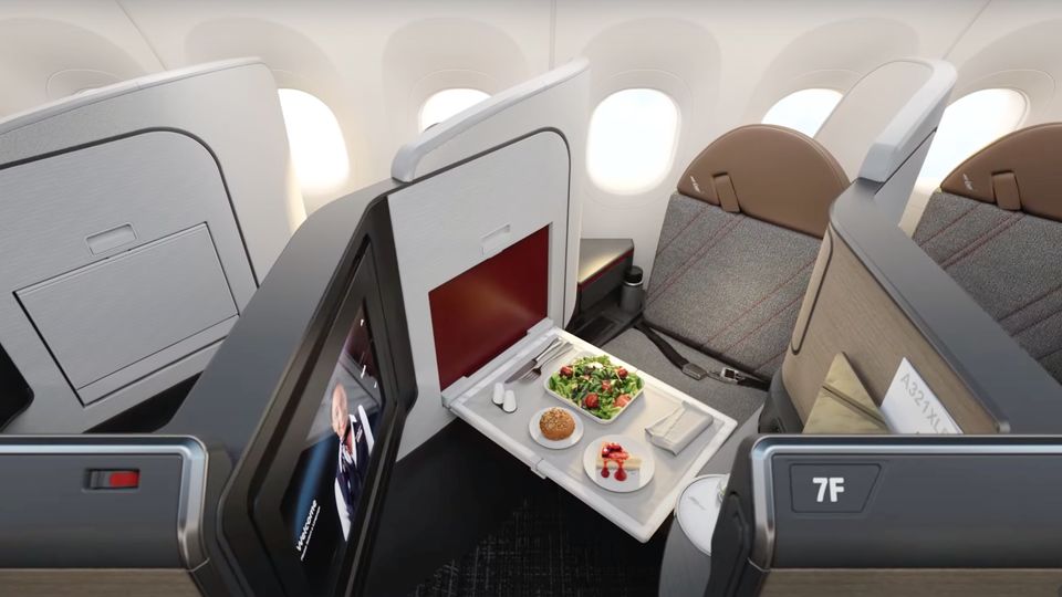 The business class of the A321XLR from American Airlines.