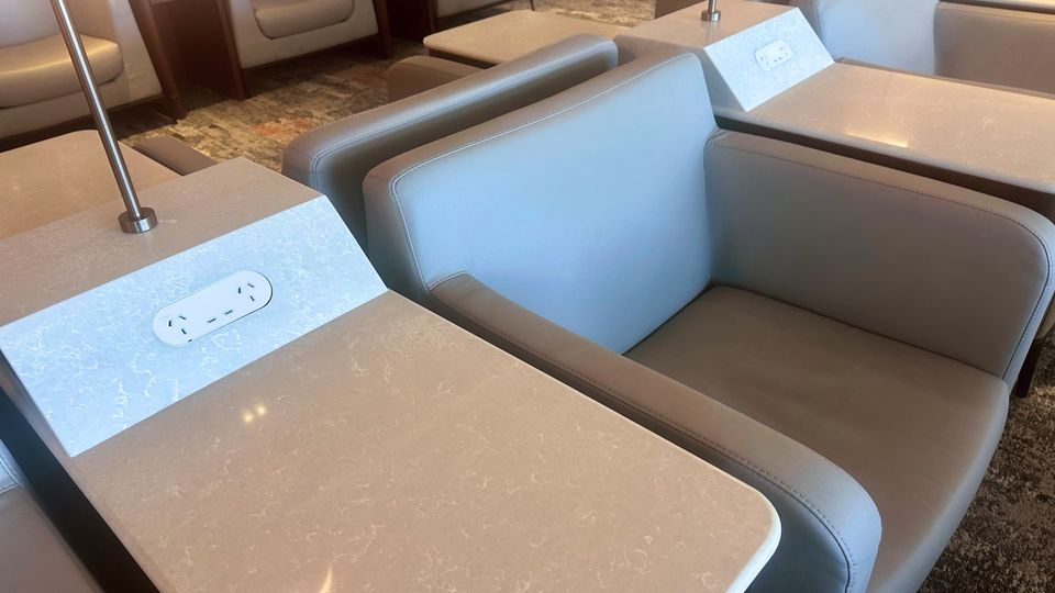 Singapore Airlines' refreshed Sydney SilverKris business class lounge.