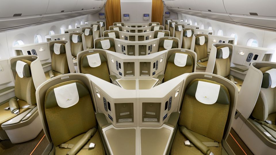 Vietnam Airlines' modern international business class.