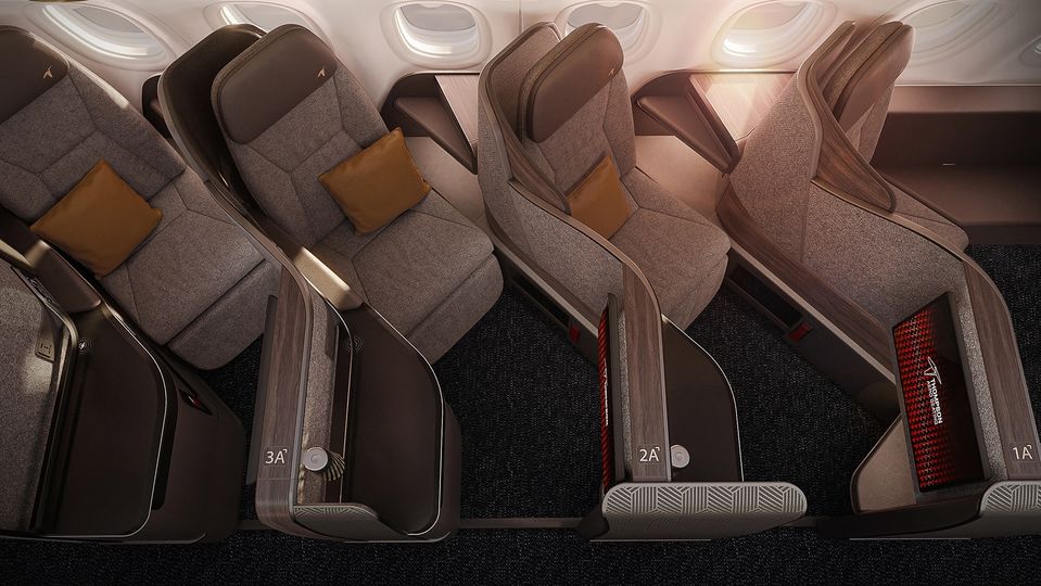 Flatbed solo seats are a popular business class choice on the A321XLR.