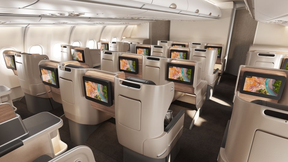 Qantas' classic A330 Business Suites.