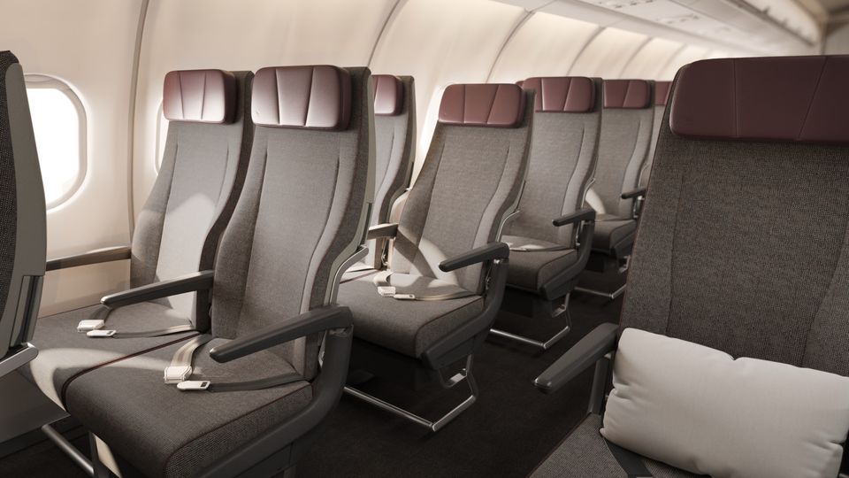 Qantas' new A330 economy class seats.