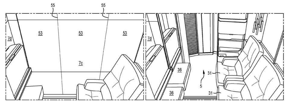 Part of Singapore Airlines' patent application for its new 777-9 first class cabin.