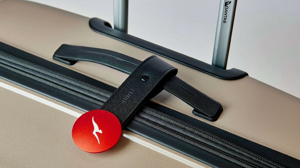 No, it's not a colourful AirTag holder – this is the Qantas bag tag.