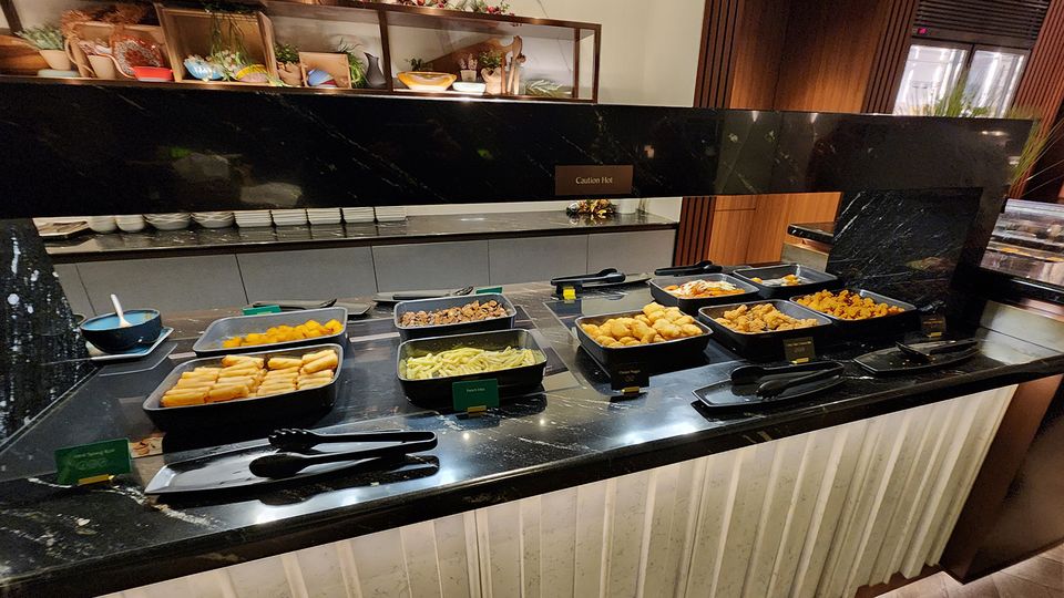 Bite-size snacks aplenty at the buffet counter.