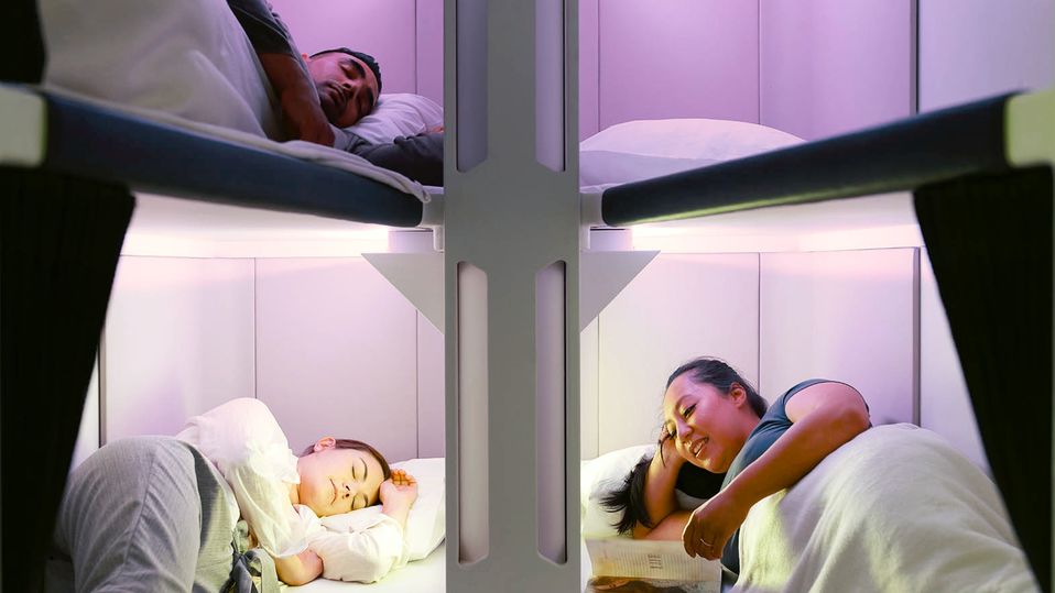 Air New Zealand's 787 Skynest bunk beds.