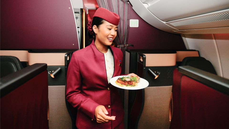 The VA flights will feature Qatar Airways jets, crew and catering...