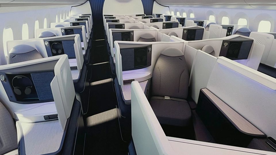 Air New Zealand's all-new 787 Business Premier cabin.