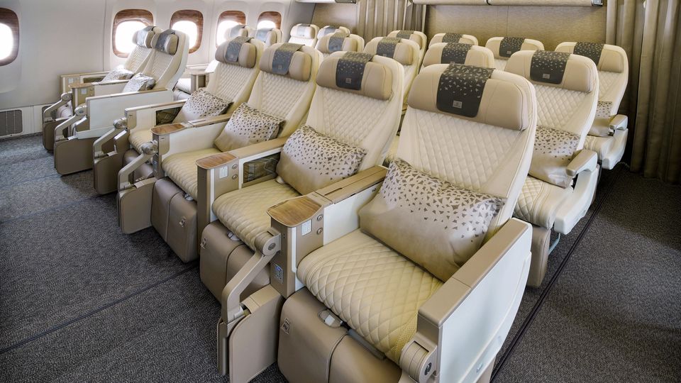 Emirates' Boeing 777 premium economy.