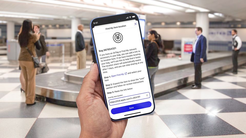 United has baked AirTag support into the bag tracking and reporting of its mobile app.