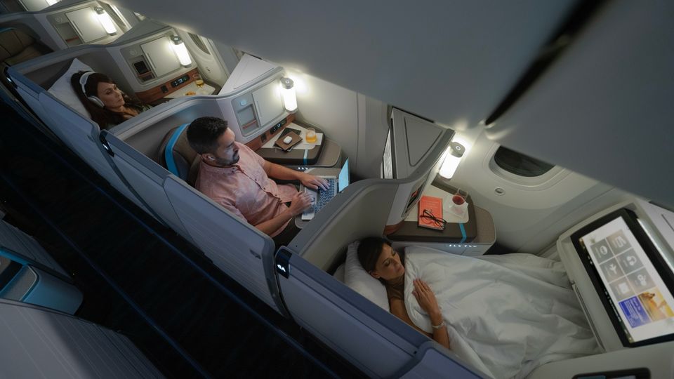 Business class on Hawaiian's new Boeing 787s.