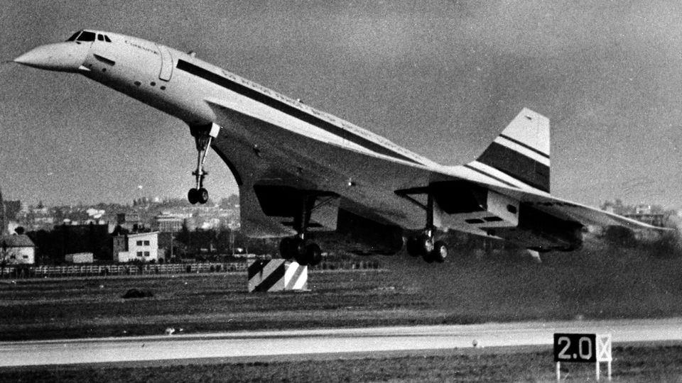 Concorde makes its maiden flight in 1969.. André Cros