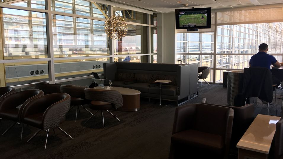 Seating at Delta's DCA Airport Sky Club