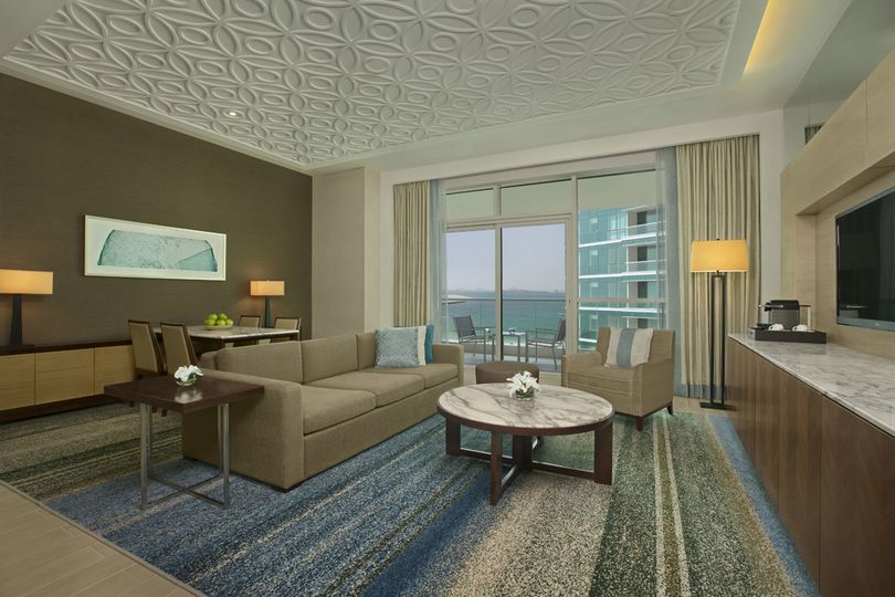 The living room in the Beach Suite