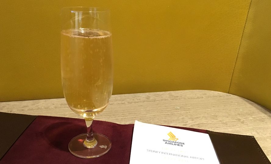 Veuve Clicquot Champagne at Singapore Airlines' Sydney first class lounge